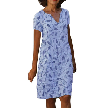 Shirley | Luftiges, elegantes Kleid mit Baumwoll-Leinen-Print