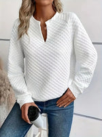 Darla | Strukturiertes Pullover-Sweatshirt mit Kerbschnitt