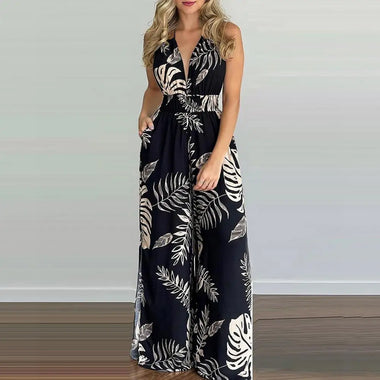 Elegantes, ärmeloses Halter-Jumpsuit mit Blumenmuster für Frauen, sommerlich und modisch für die Laneberg-Kollektion