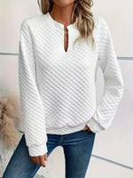 Darla | Strukturiertes Pullover-Sweatshirt mit Kerbschnitt